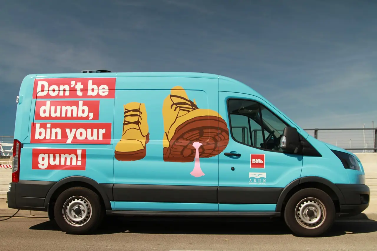 Bin your gum campaign van livery