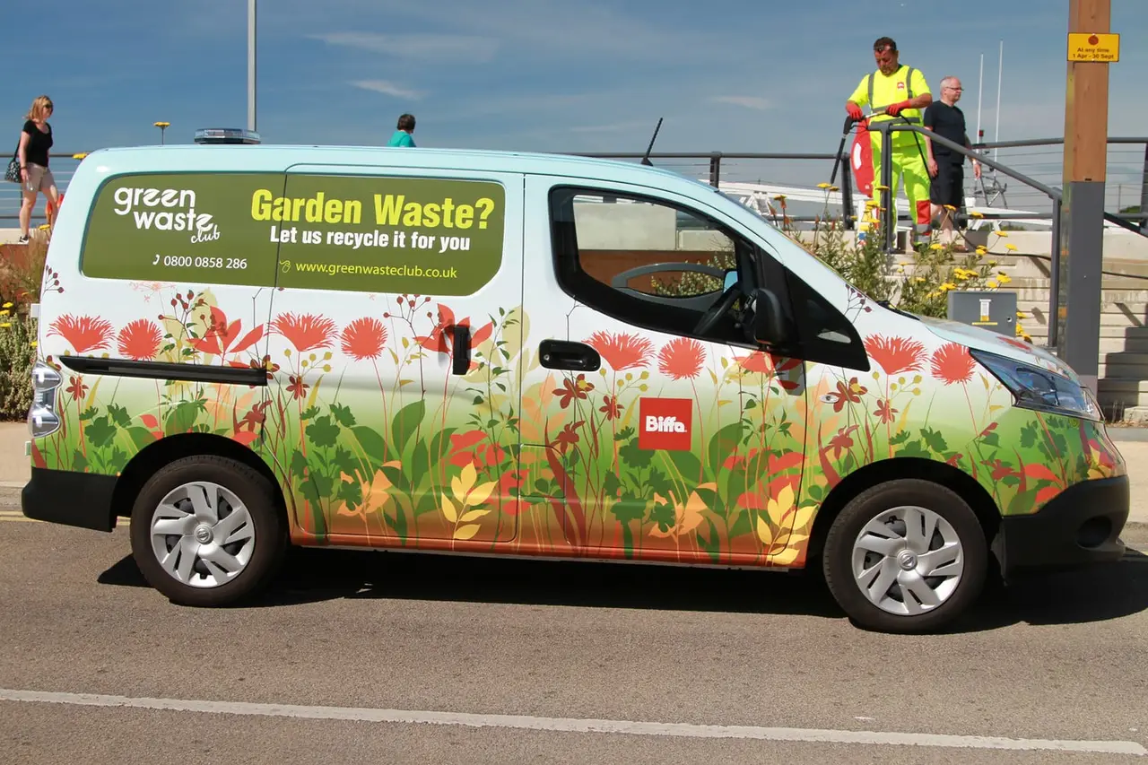Green Waste collection van livery