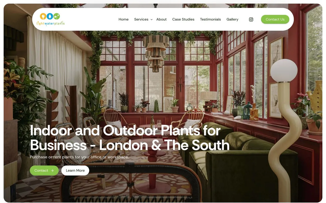 Lightwater Plants wordpress website
