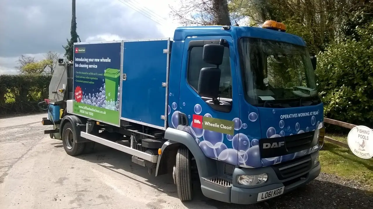 Wheelie Clean bin cleaning vehicle livery