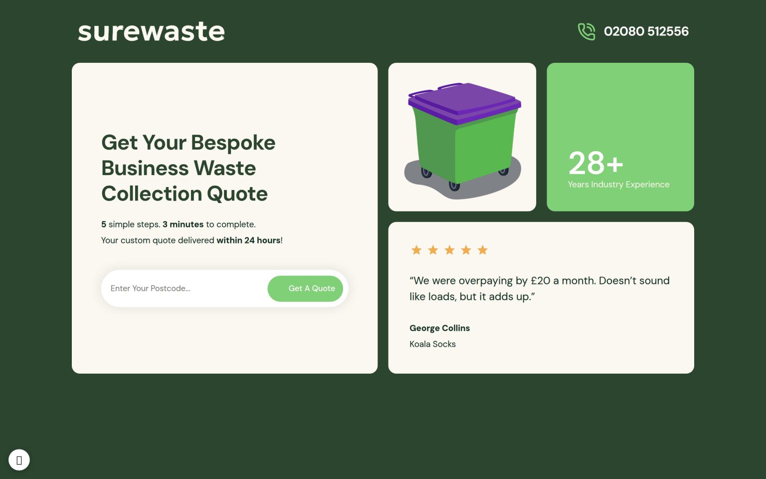 Surewaste quote tool